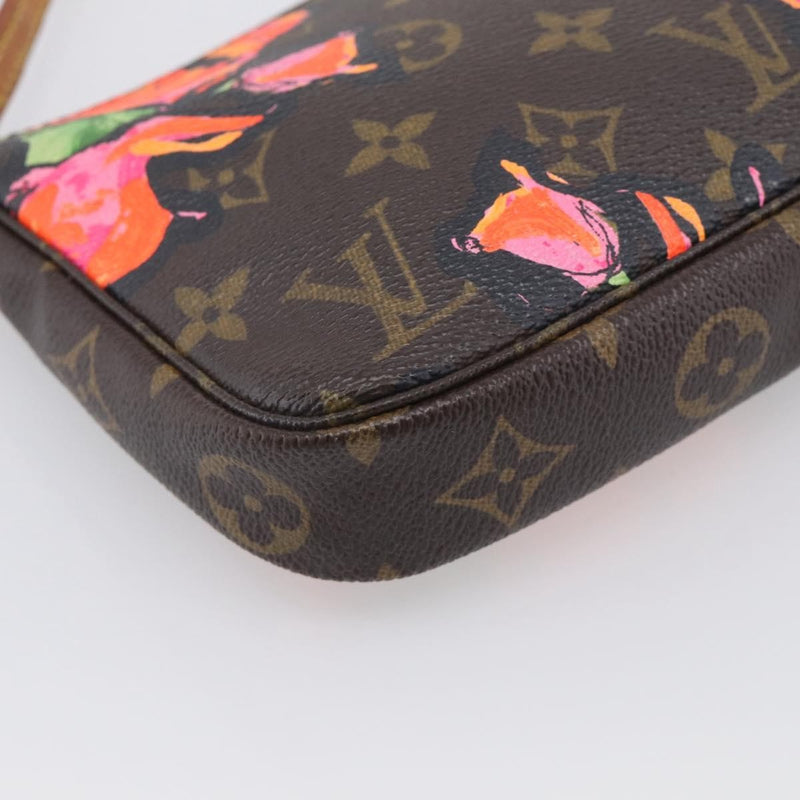 Louis Vuitton Pochette Accessoires Limited Edition Monogram Roses Multicolour Canvas Bag