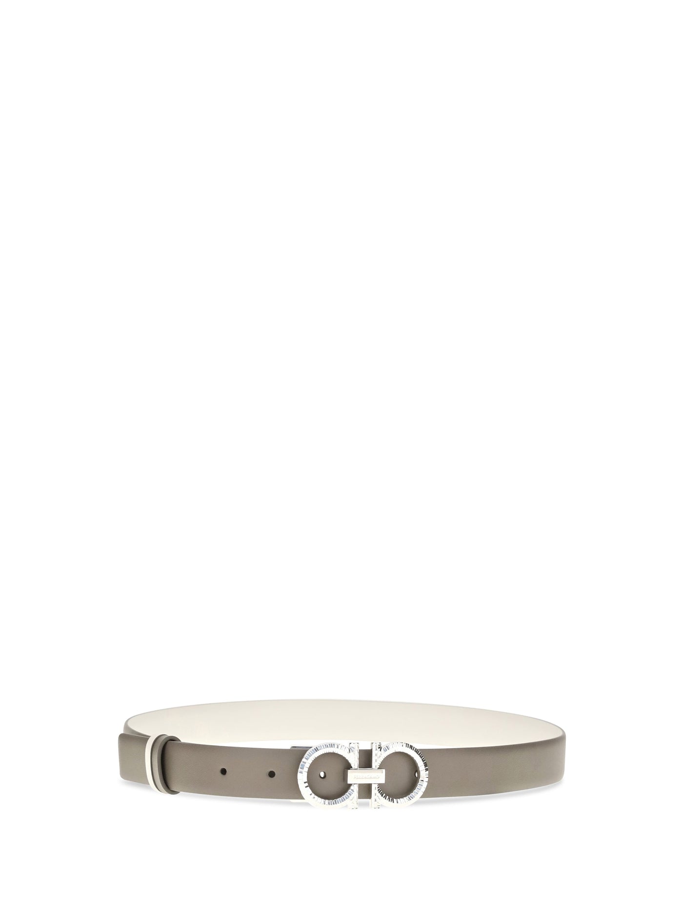 Ferragamo Gancini Belt — Gray Calf Leather