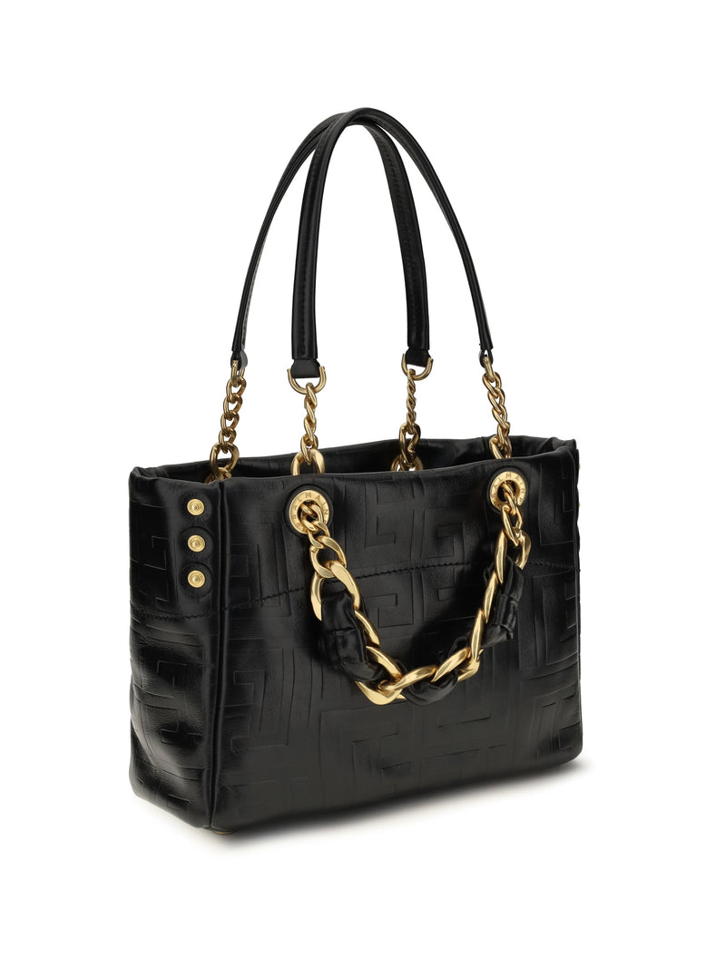 Balmain Shoulder Bag — Black Calf Leather Bos Taurus