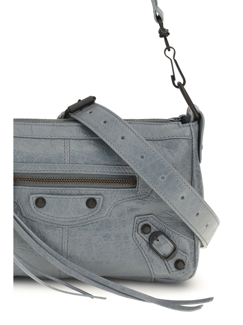 Balenciaga Le City Shoulder Bag — Gray Lamb Ovis Aries