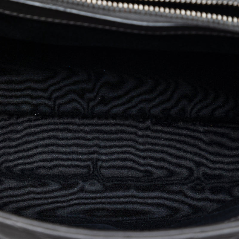 Large Chevron Sheepskin Monogram College Satchel - Image 4