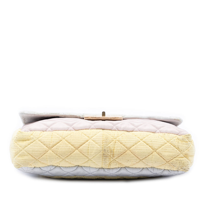 Tricolor Quilted Grosgrain Satin Reissue 2.55 Single Flap 227 - Image 3