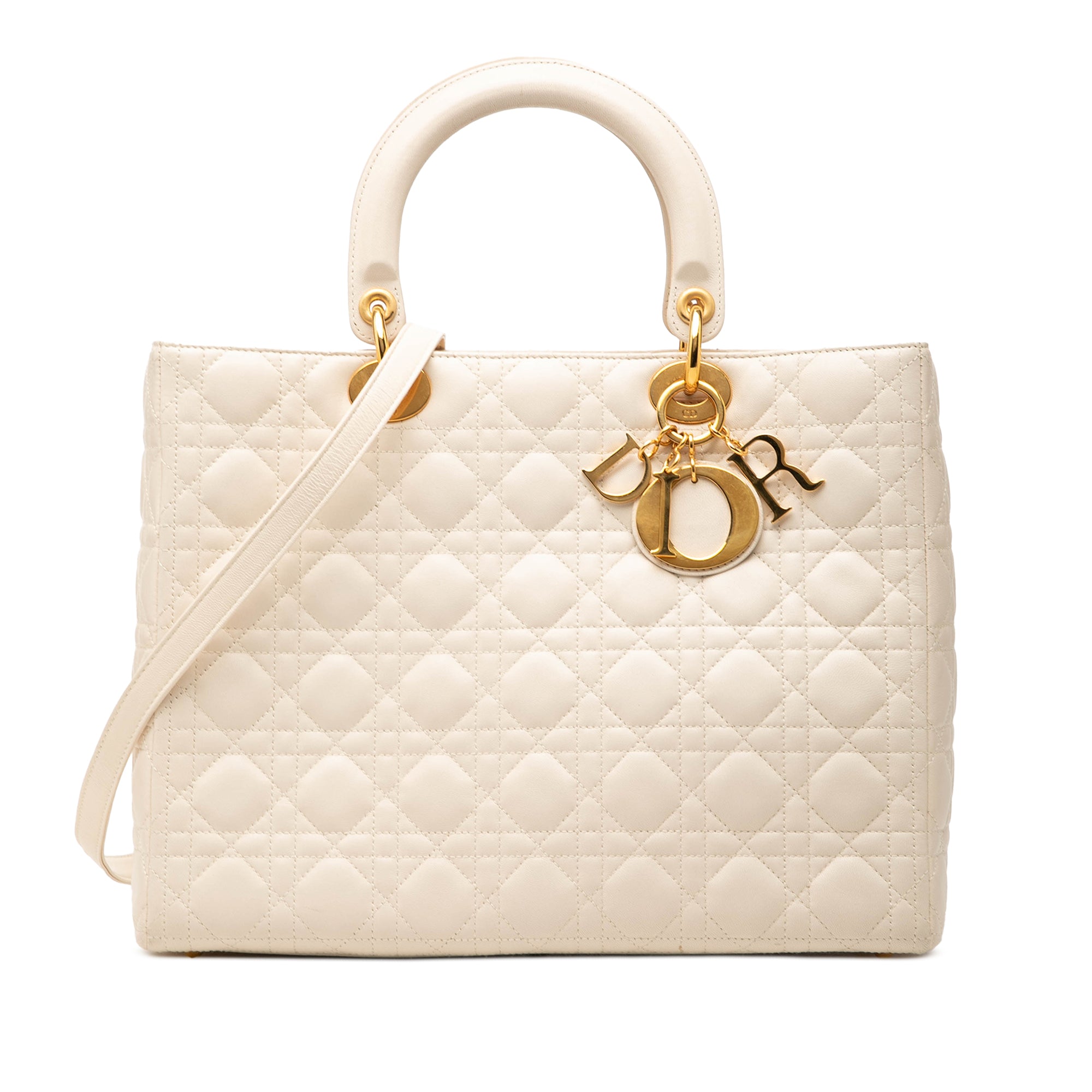 Large Lambskin Cannage Lady Dior - Image 1