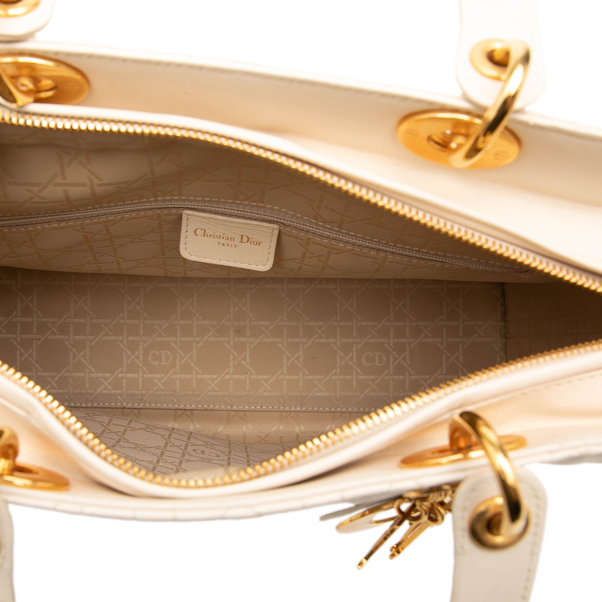 Large Lambskin Cannage Lady Dior - Image 4