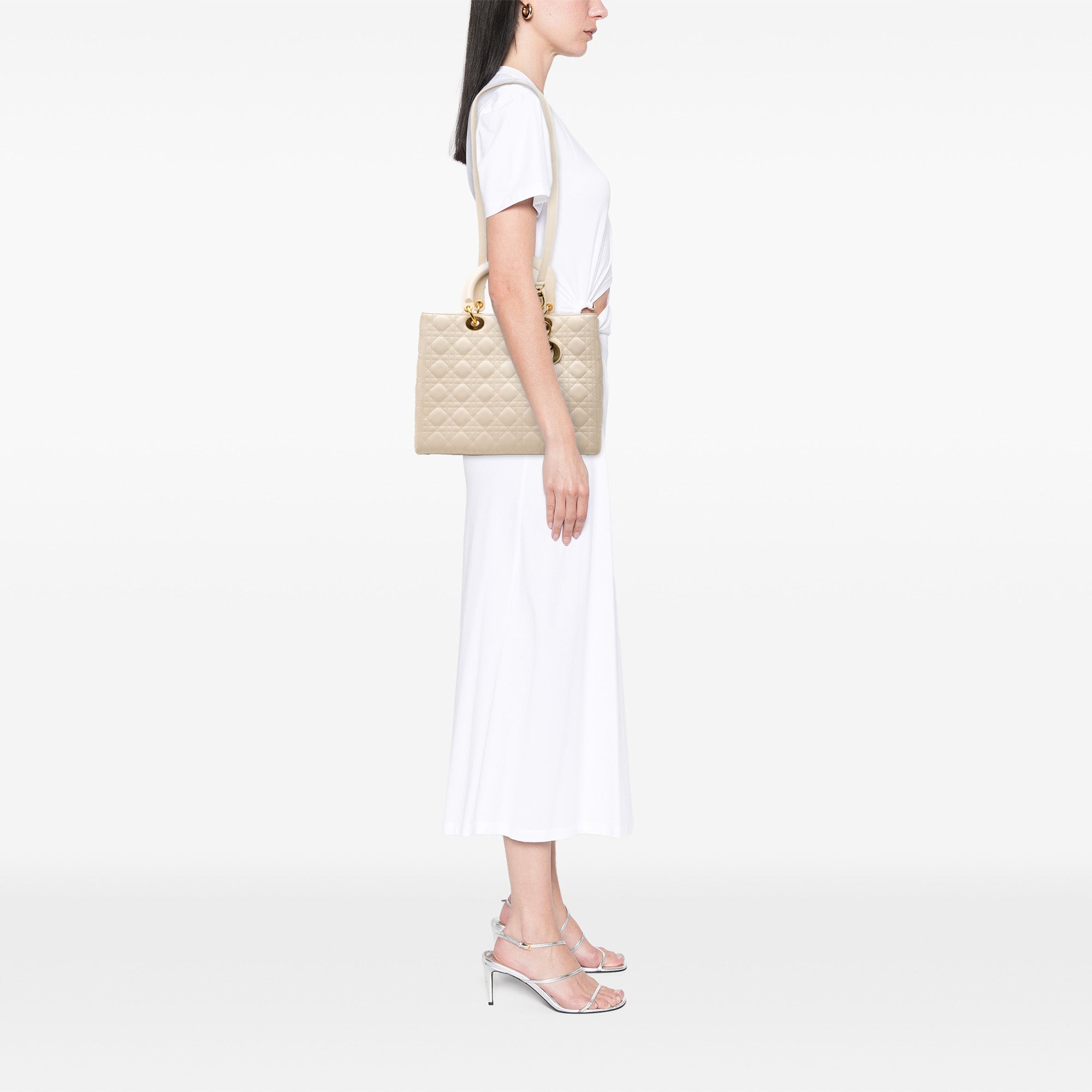 Large Lambskin Cannage Lady Dior - Image 7