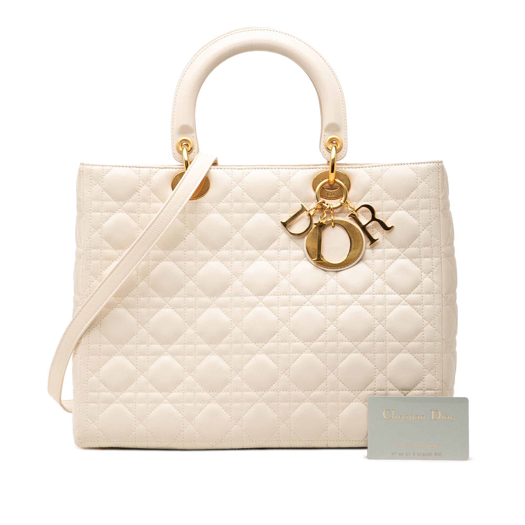 Large Lambskin Cannage Lady Dior - Image 8