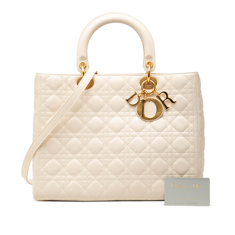 Large Lambskin Cannage Lady Dior - Image 8