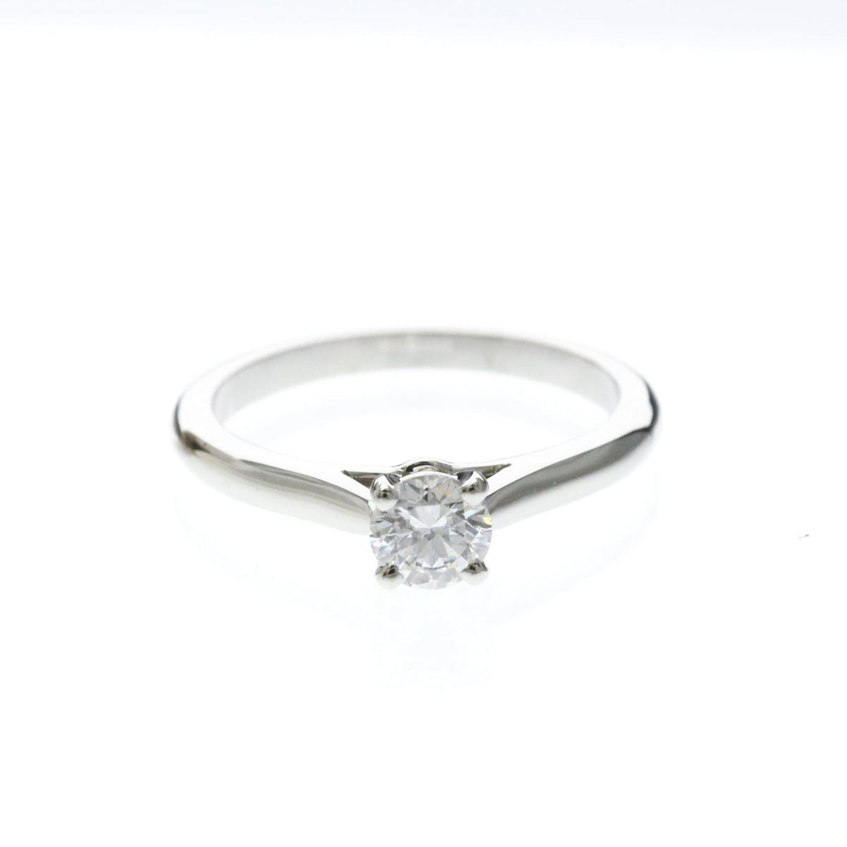 Cartier Solitaire 1895 18k White Gold With Rbc Diamond D-Vs1 Silver Platinum Bijoux
