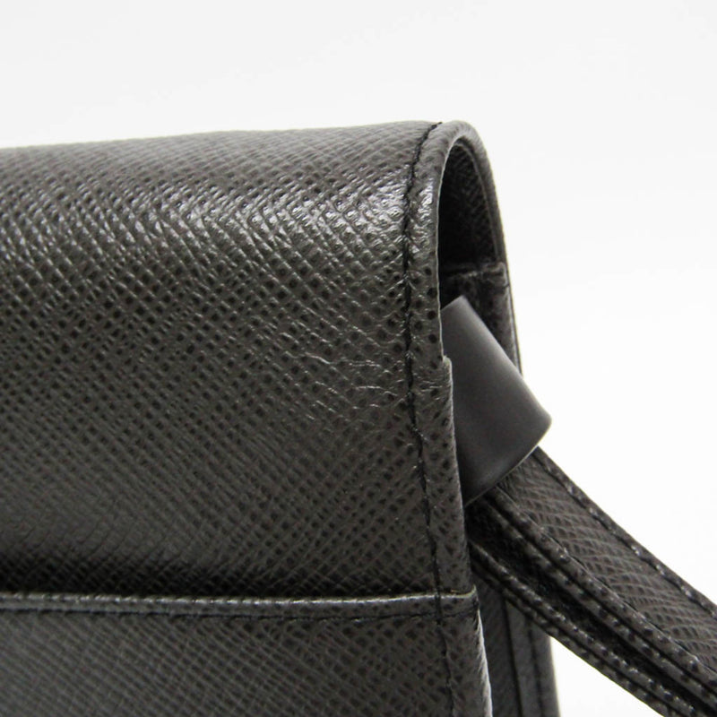 Louis Vuitton Selenga Pochette Taiga Leather Black Bag