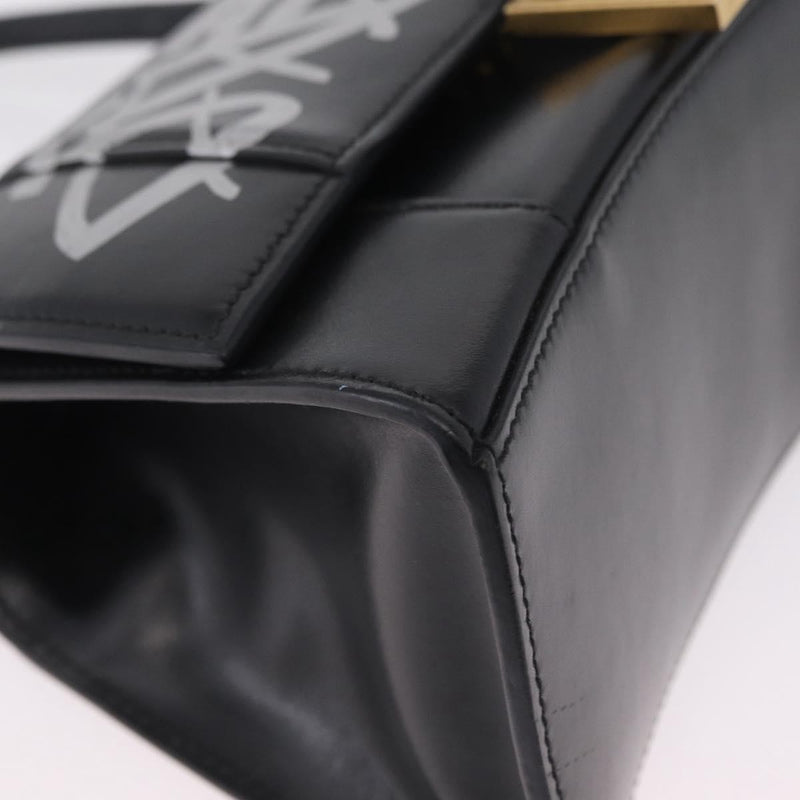 Balenciaga Graffiti Hourglass Top Handle Leather Black Bag