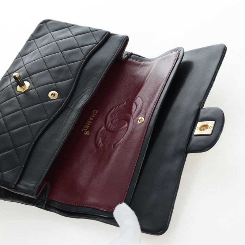 Chanel Timeless - Classic Double Flap Quilted Lambskin Black Leather Bag
