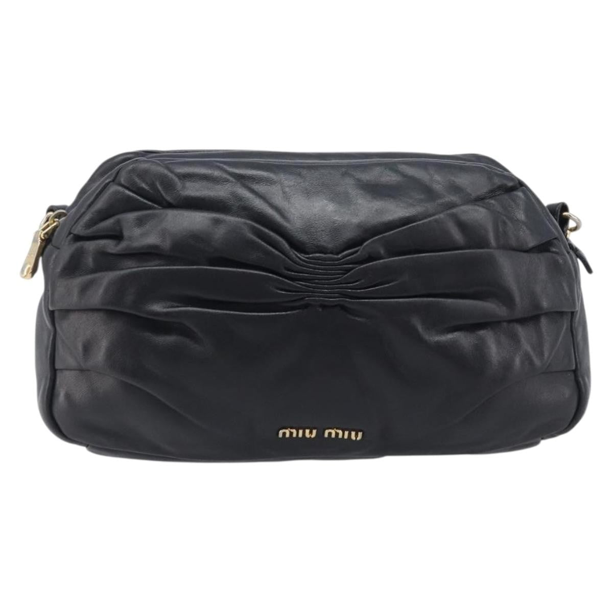 Miu Miu Shoulder Matelasse Leather Black Bag