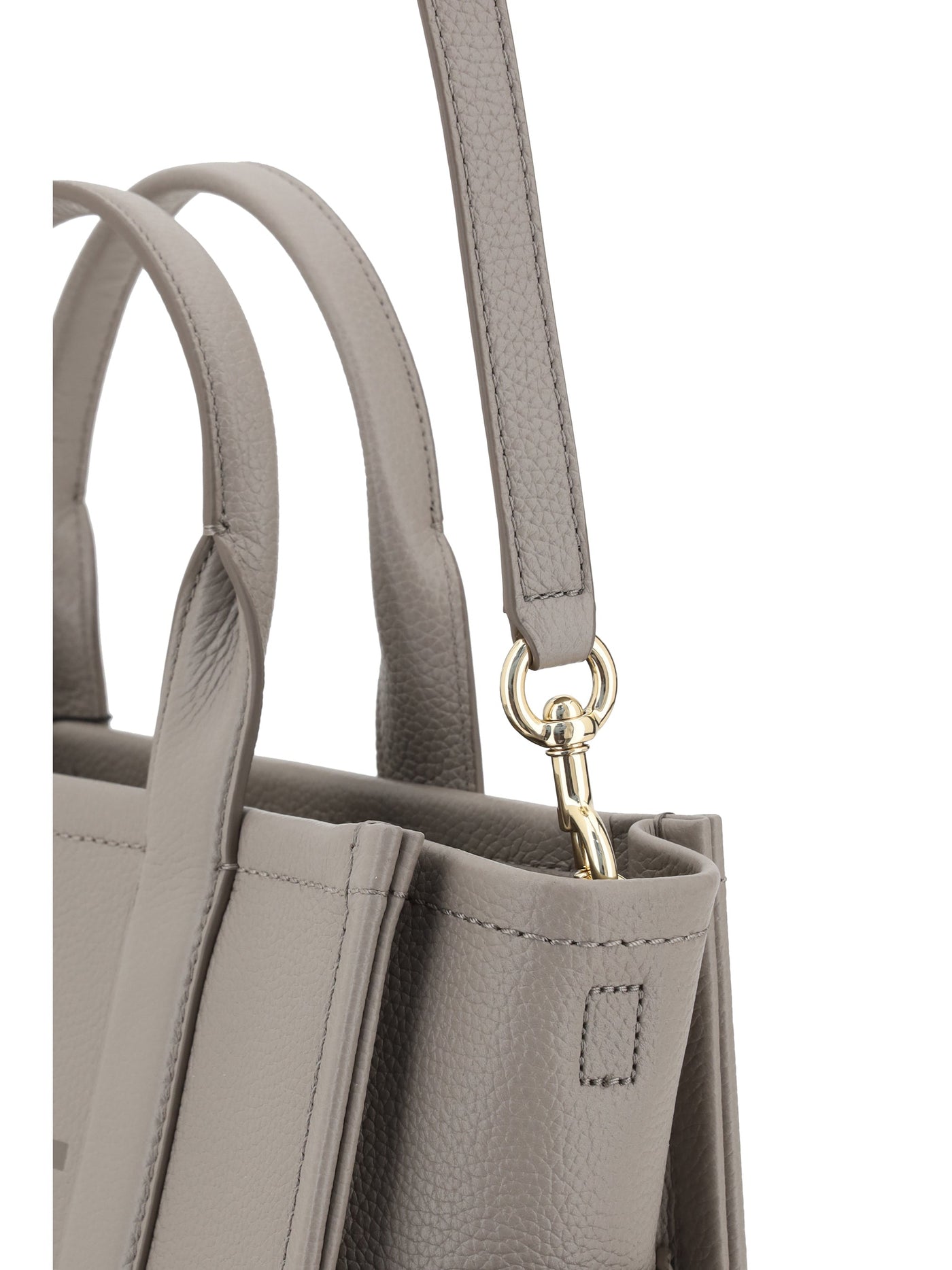 Marc Jacobs Grained Calf Leather Tote Bag — Gray