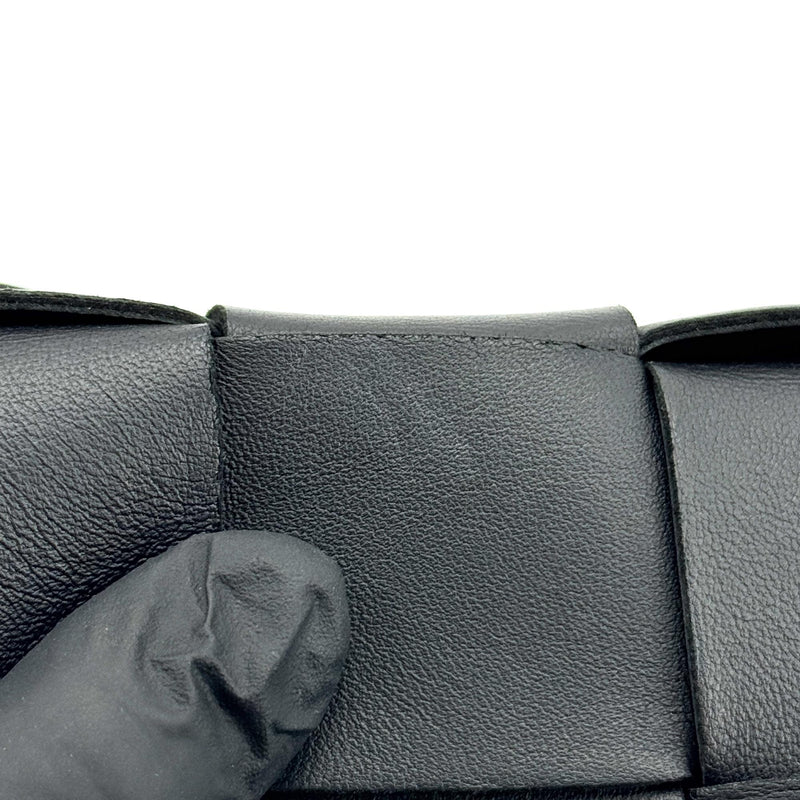 Bottega Veneta Cassette Maxi Intrecciato Leather Black Bag