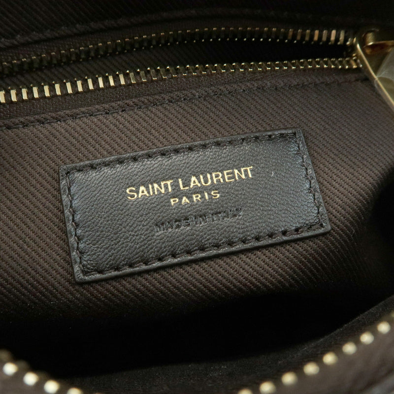 Saint Laurent Le Monogramme Camera Monogram All Over Coated Canvas And Leather Brown Bag