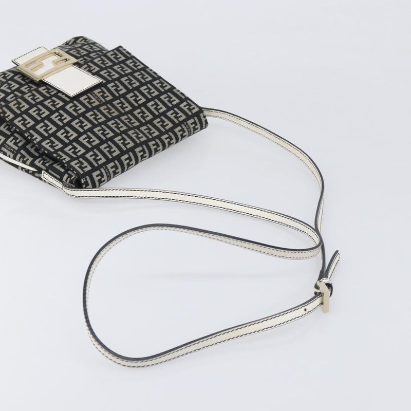 Fendi Vintage Flap Zucchino Canvas Black Bag