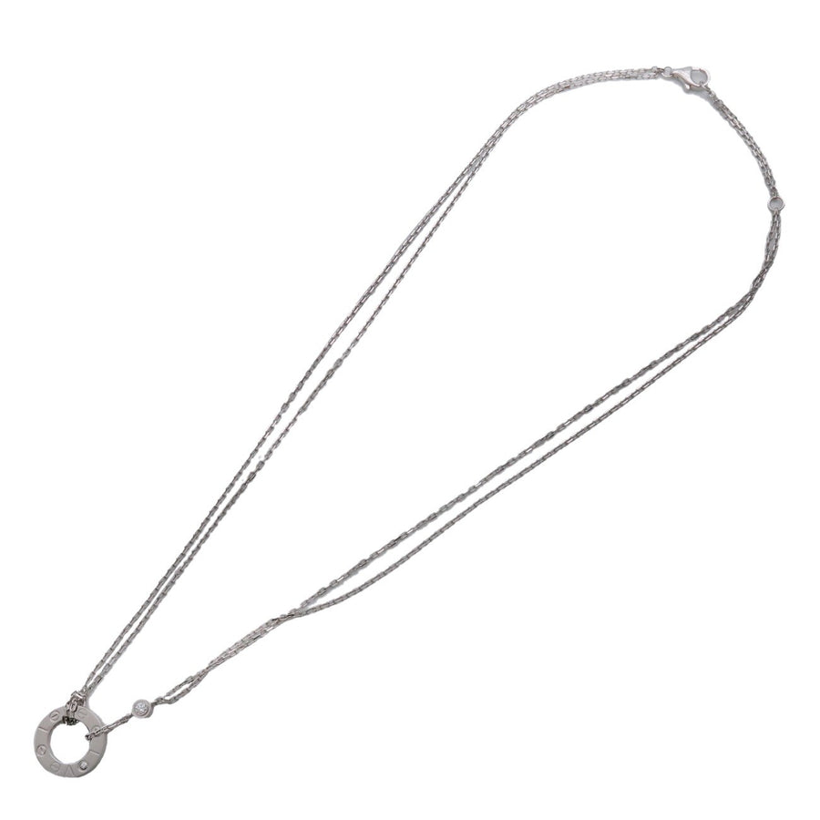 Cartier 2 Diamonds Love Pendant 18k White Gold With White_gold Bijoux