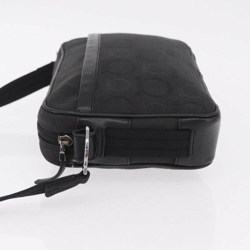 Salvatore Ferragamo Gancini Canvas Black Bag