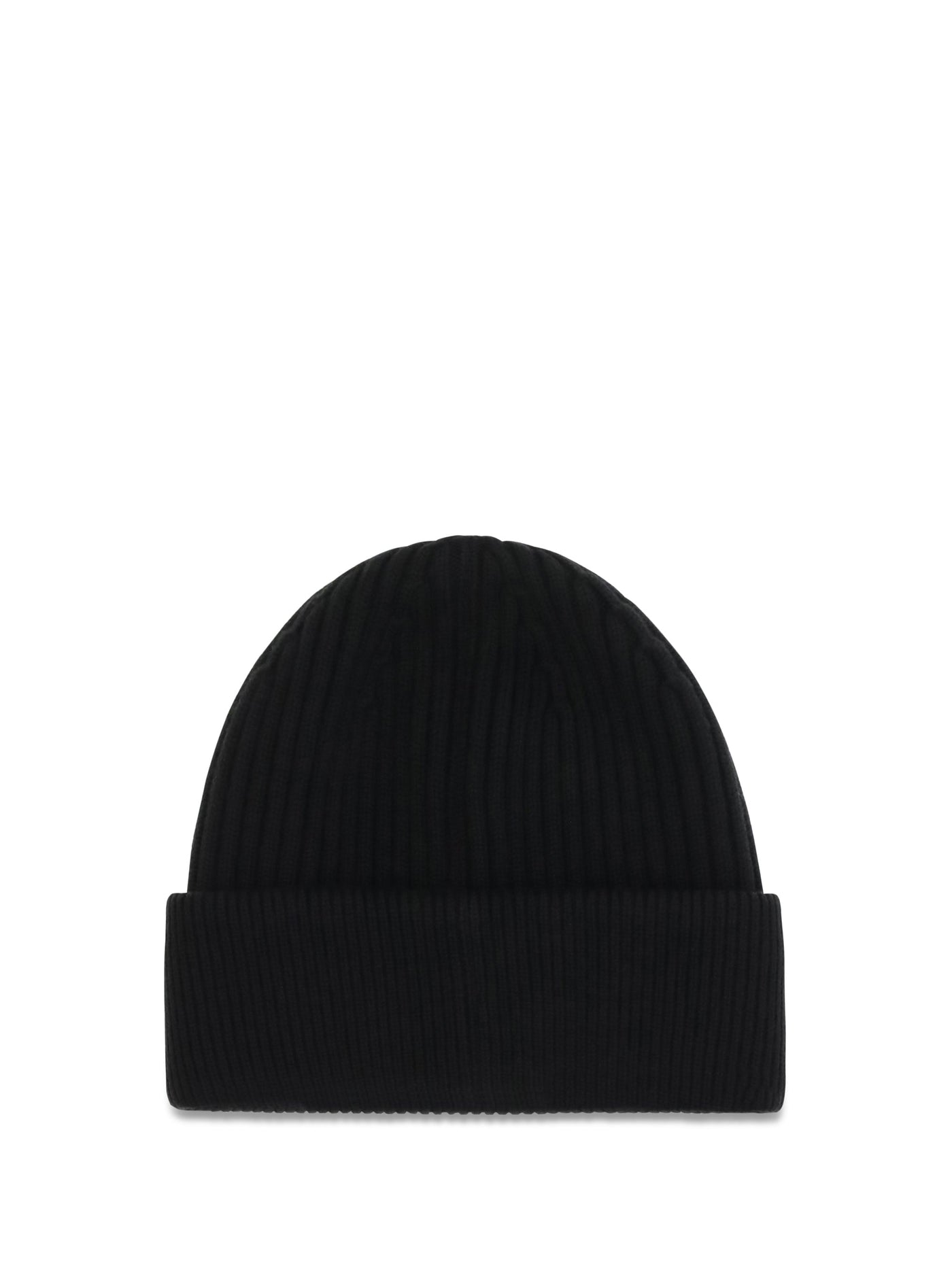 Dolce & Gabbana Gx66kzjdvn6 Ribbed Knit Merino Wool Beanie — Black Beanies