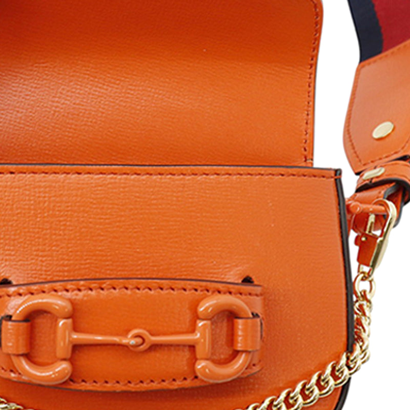Mini Calfskin Horsebit 1955 Web Satchel - Image 10