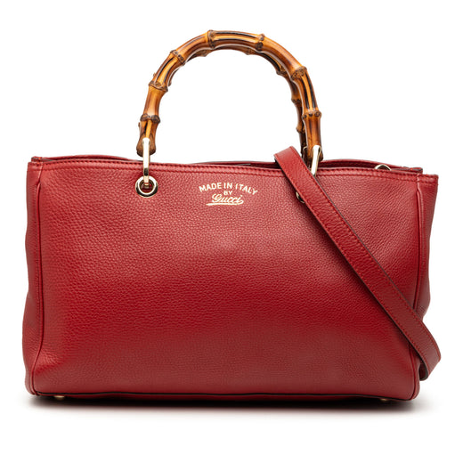 Medium Calfskin Bamboo Shopper Satchel - Image 1