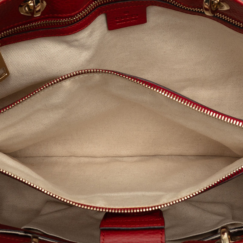 Medium Calfskin Bamboo Shopper Satchel - Image 4