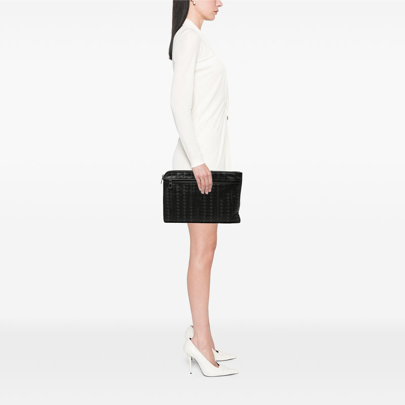 Bicolor Nappa Intrecciato Clutch - Image 7