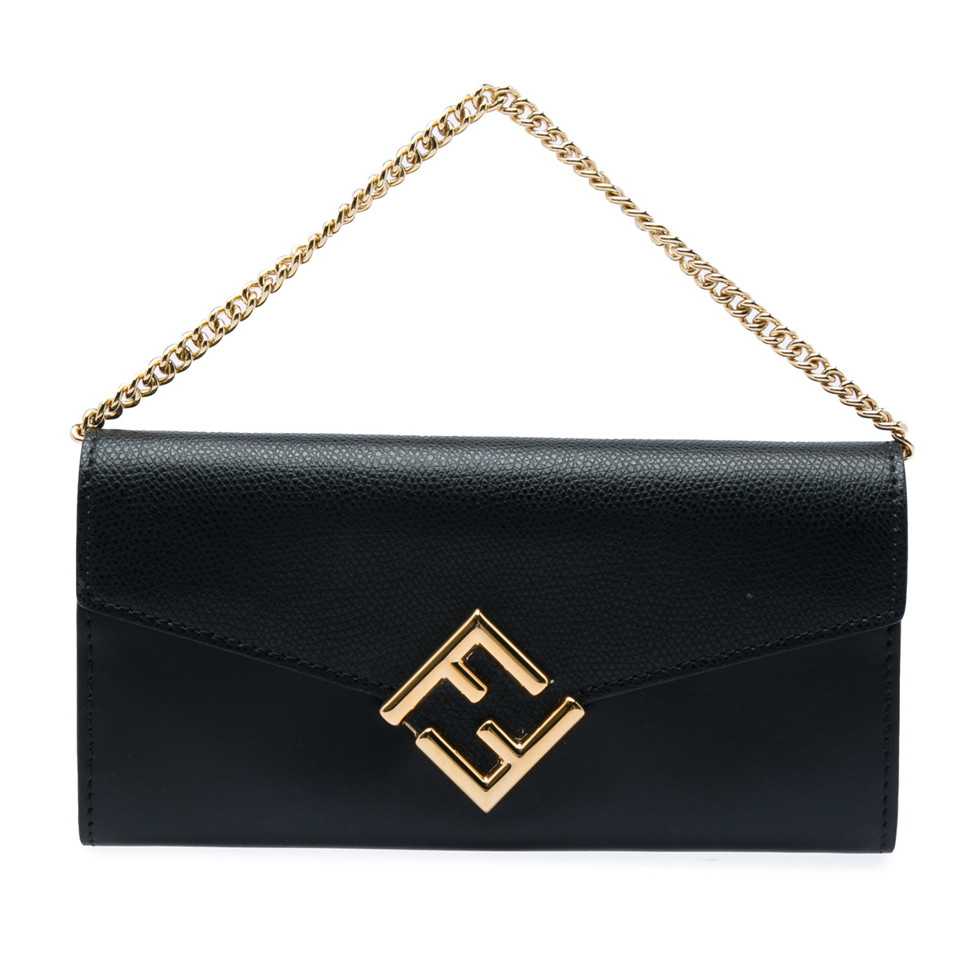 Smooth and Grained Calfskin Vitello King Cruise FF Diamonds Continental Envelope Wallet On Chain - Image 1