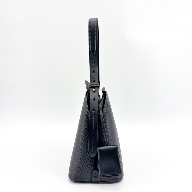 Prada Matinee Top Handle Saffiano Leather Black Bag