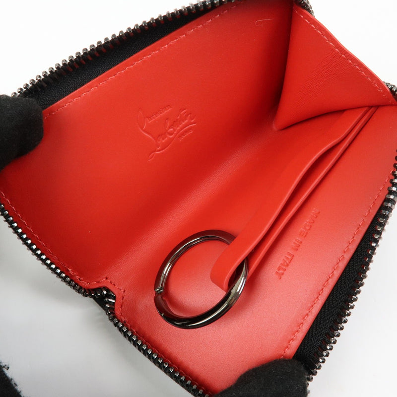 Christian Louboutin Panettone Coin Purse Spiked Leather Black Accessory