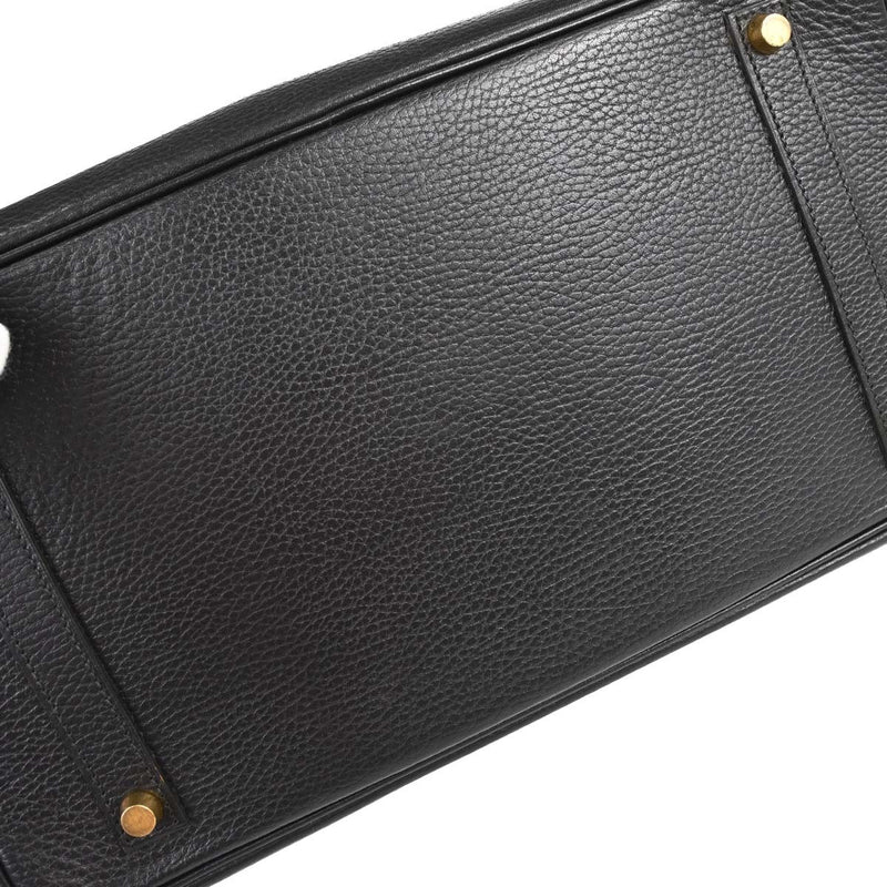 Hermes Birkin Black Clemence With Gold Hardware Leather Bag