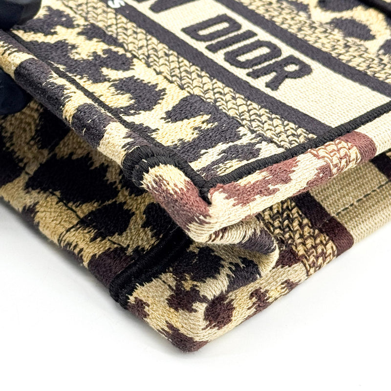 Christian Dior Book Mizza Embroidered Canvas Black Bag