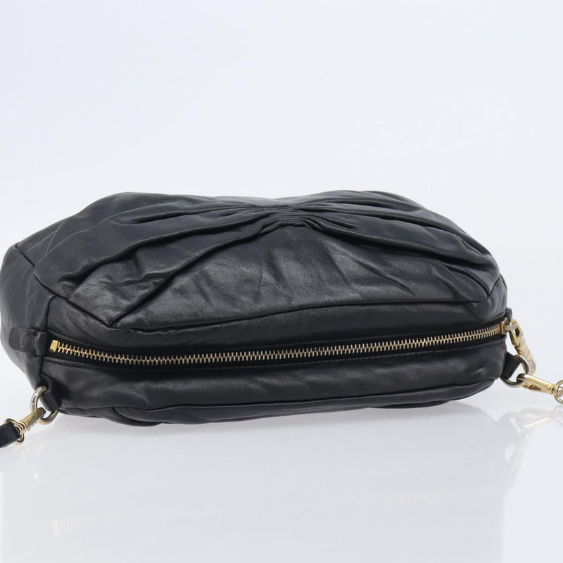 Miu Miu Shoulder Matelasse Leather Black Bag