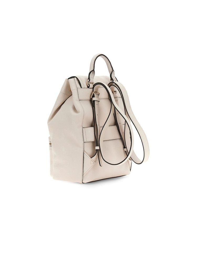 Guess Flap Backpack — Beige Polyurethane