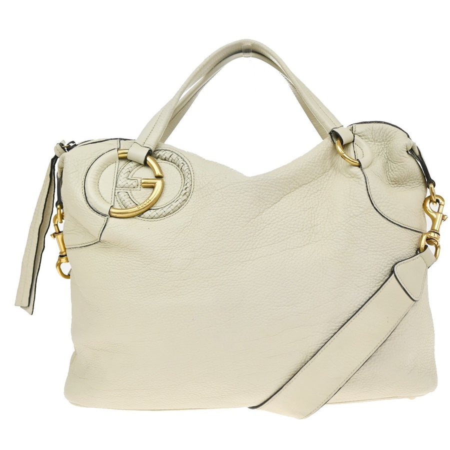 Gucci Twill Leather Beige Bag