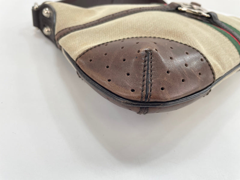 Gucci Reins Web Canvas Brown Bag