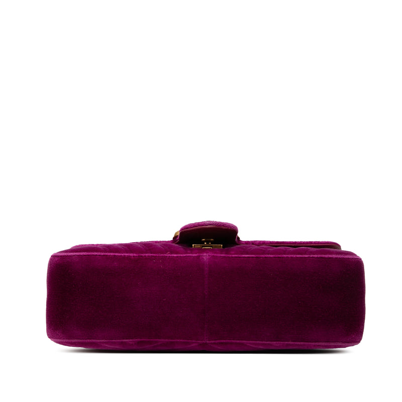 Medium GG Marmont Matelasse Velvet Shoulder Bag - Image 3
