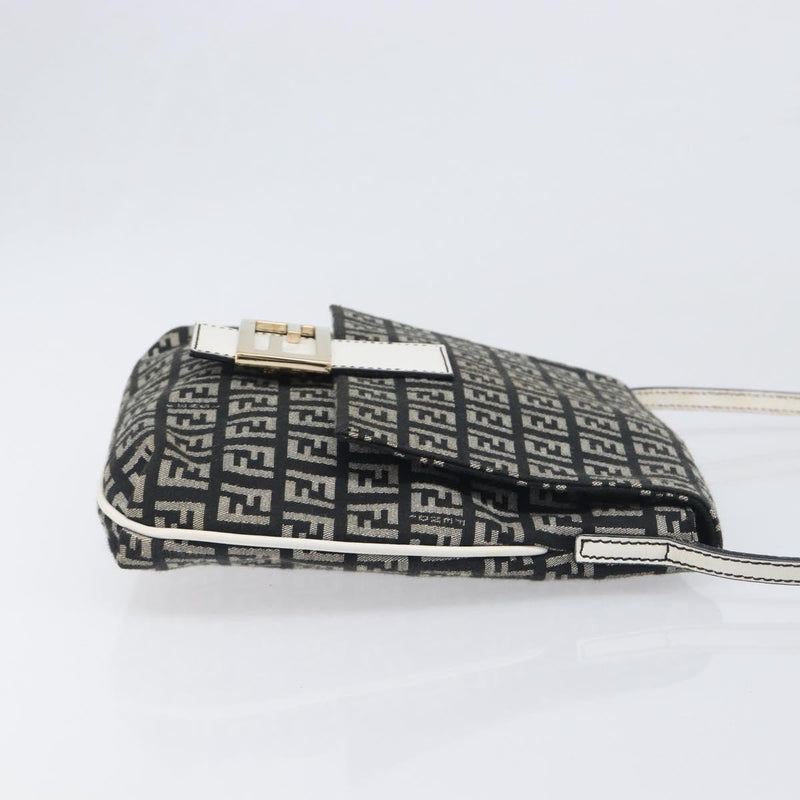 Fendi Vintage Flap Zucchino Canvas Black Bag