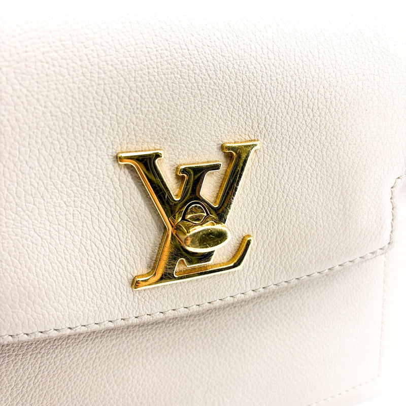 Louis Vuitton Lockme Ever Leather Beige Bag
