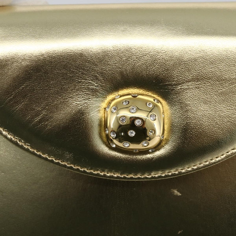 Salvatore Ferragamo Shoulder Leather Gold Bag