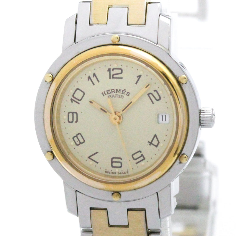 Hermes Clipper Quartz Stainless Steel And Plated Metal Watches