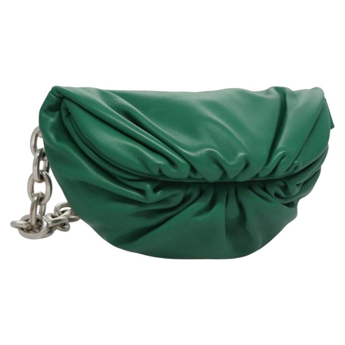 Bottega Veneta The Chain Pouch Leather Green