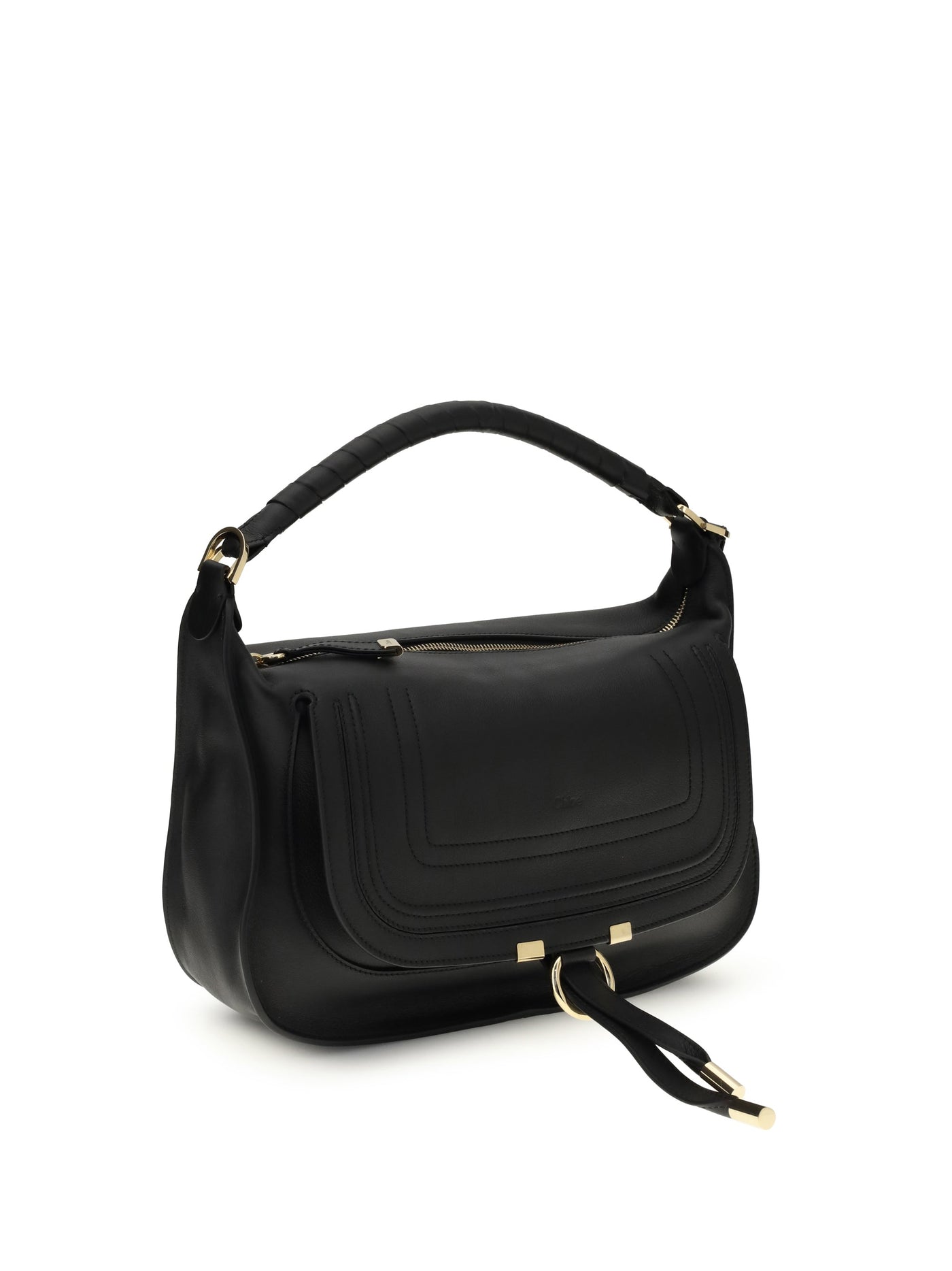 Chloé Marcie Shoulder Bag — Black Calf Leather