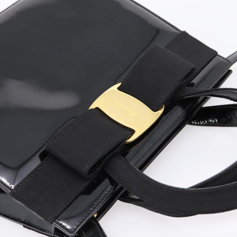 Salvatore Ferragamo Convertible Vara Bow Patent Leather Black Patent_leather Bag