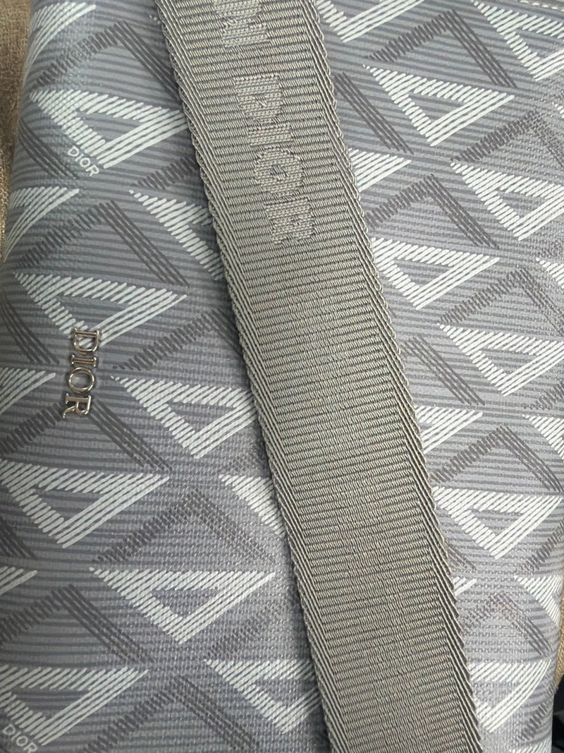 Christian Dior Lingot Messenger Cd Diamond Coated Canvas Gray