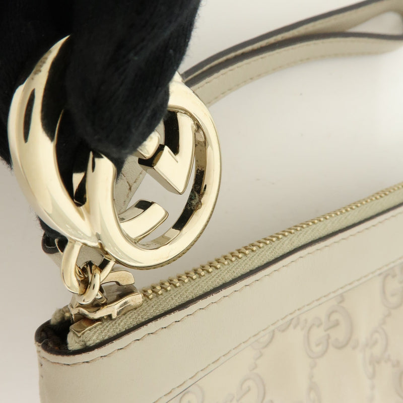 Gucci Heart Wristlet Guccissima Leather Beige Bag