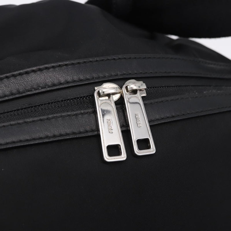 Fendi Fiend Nylon With Printed Leather Black Bag