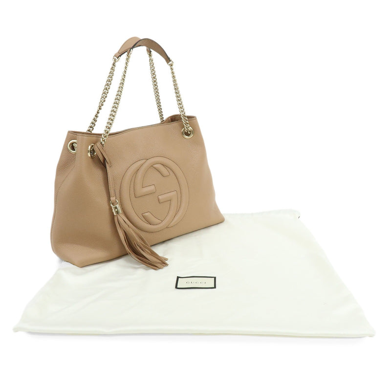 Gucci Soho Chain Strap Leather Beige Bag