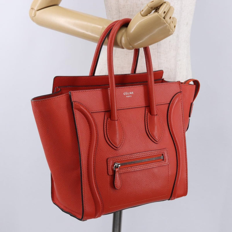 Celine Luggage Smooth Leather Red Bag