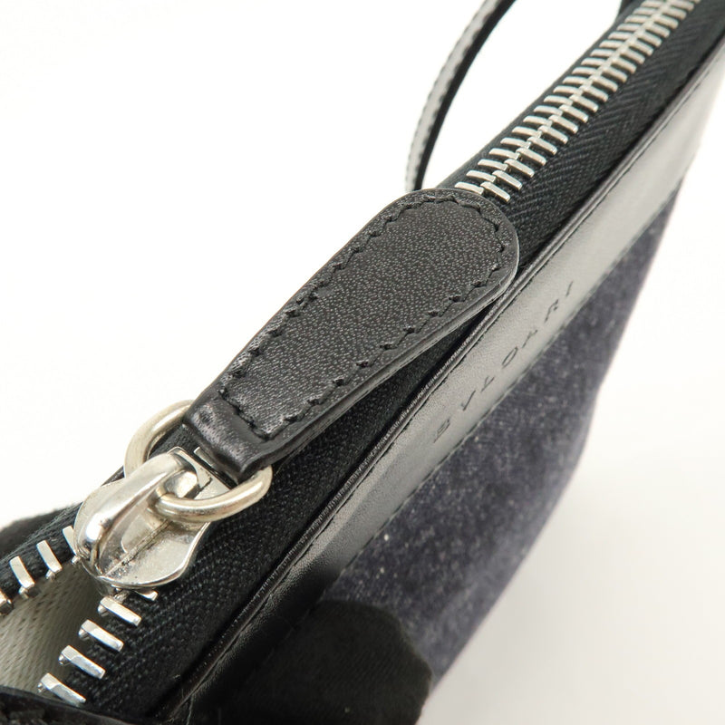 Bvlgari Logomania Canvas With Leather Black Denim_jeans Bag